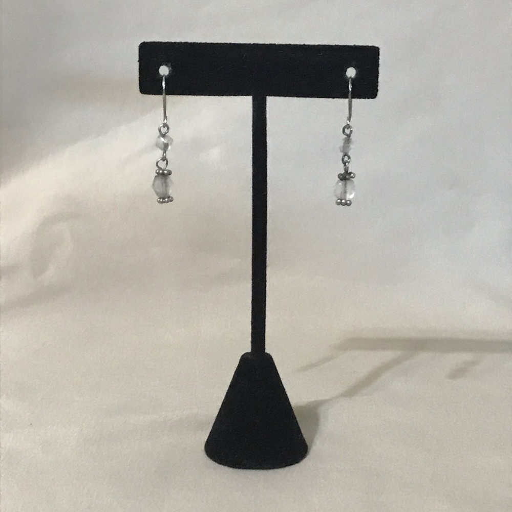 Vintage silver & bead dangle earrings